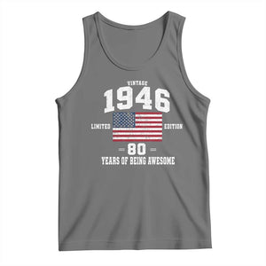 80th Birthday Tank Top Vintage 1946 Limited Edition 80 Years Of Being Awesome USA Flag