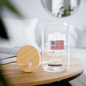 70th Birthday Glass Can Vintage 1956 Limited Edition 70 Years Of Being Awesome USA Flag