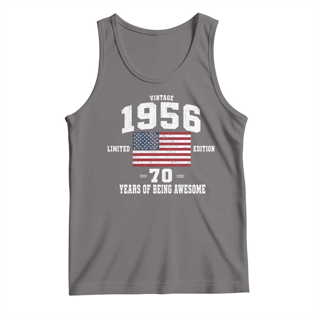 70th Birthday Tank Top Vintage 1956 Limited Edition 70 Years Of Being Awesome USA Flag