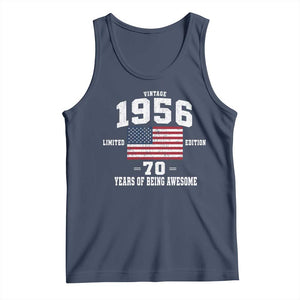 70th Birthday Tank Top Vintage 1956 Limited Edition 70 Years Of Being Awesome USA Flag
