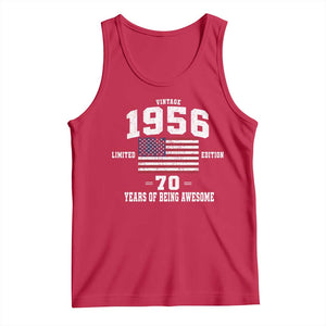 70th Birthday Tank Top Vintage 1956 Limited Edition 70 Years Of Being Awesome USA Flag