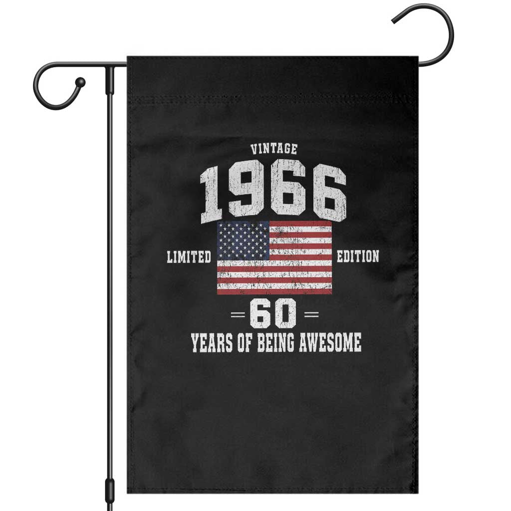 60th Birthday Garden Flag Vintage 1966 Limited Edition 60 Years Of Being Awesome USA Flag