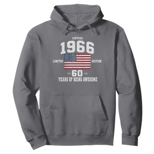 60th Birthday Hoodie Vintage 1966 Limited Edition 60 Years Of Being Awesome USA Flag