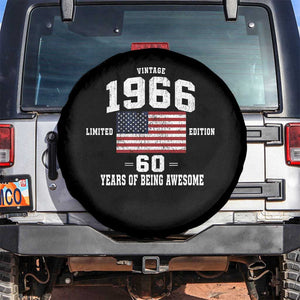 60th Birthday Spare Tire Cover Vintage 1966 Limited Edition 60 Years Of Being Awesome USA Flag