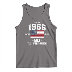 60th Birthday Tank Top Vintage 1966 Limited Edition 60 Years Of Being Awesome USA Flag