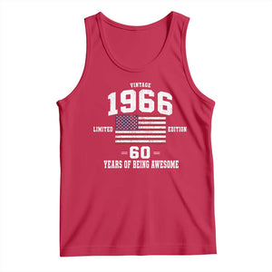 60th Birthday Tank Top Vintage 1966 Limited Edition 60 Years Of Being Awesome USA Flag