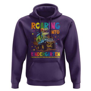 Roaring Into Kindergarten Hoodie Back to School Dinosaur T-Rex Monster Truck TS11 Purple Print Your Wear