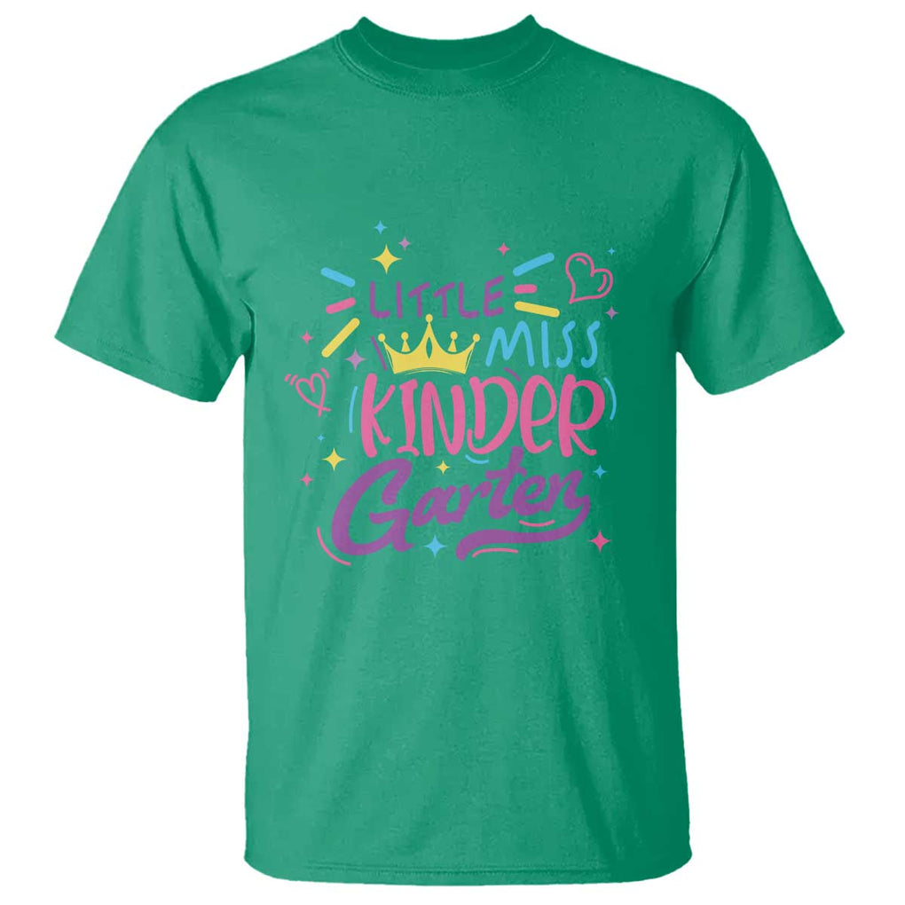Little Miss Kindergarten T Shirt Back To School Crown Lovely Heart TS11 Irish Green Print Your Wear