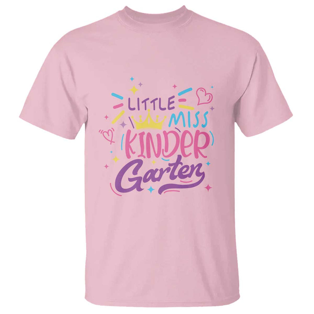 Little Miss Kindergarten T Shirt Back To School Crown Lovely Heart TS11 Light Pink Print Your Wear