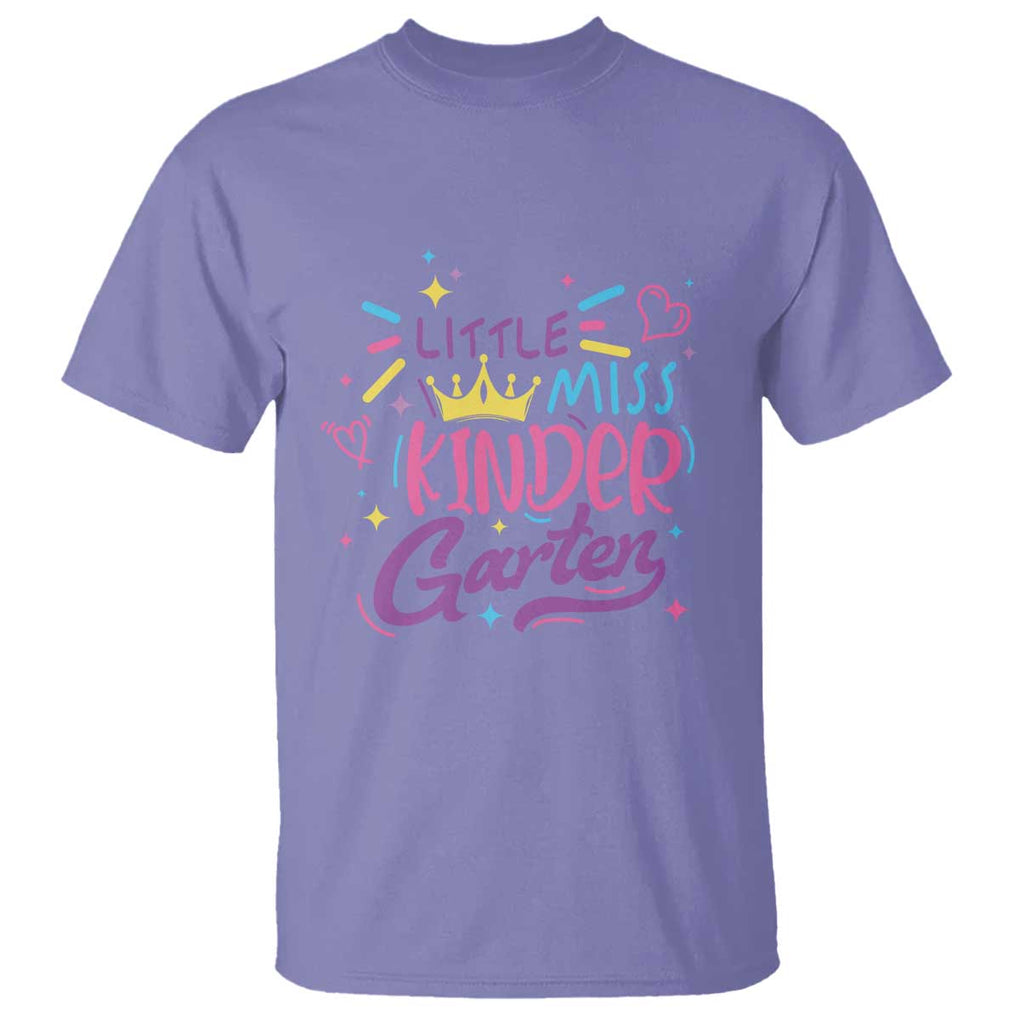 Little Miss Kindergarten T Shirt Back To School Crown Lovely Heart TS11 Violet Print Your Wear