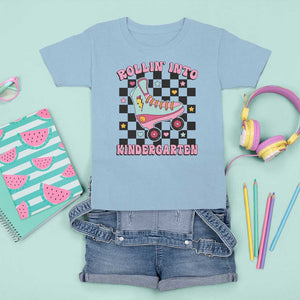 Rolling Into Kindergarten T Shirt For Kid Back To School Roller Skating Girl TS11 Light Blue Print Your Wear