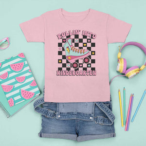 Rolling Into Kindergarten T Shirt For Kid Back To School Roller Skating Girl TS11 Light Pink Print Your Wear