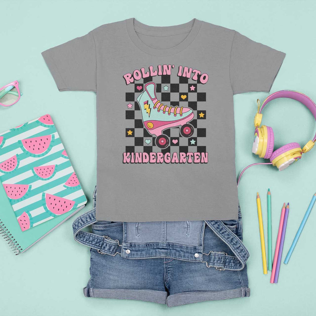 Rolling Into Kindergarten T Shirt For Kid Back To School Roller Skating Girl TS11 Sport Gray Print Your Wear