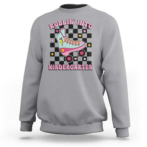Rolling Into Kindergarten Sweatshirt Back To School Roller Skating Girl TS11 Sport Gray Print Your Wear
