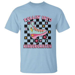 Rolling Into Kindergarten T Shirt Back To School Roller Skating Girl TS11 Light Blue Print Your Wear