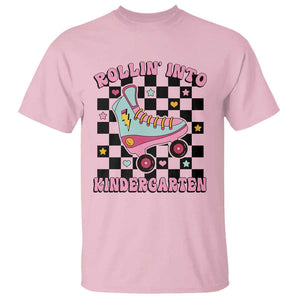 Rolling Into Kindergarten T Shirt Back To School Roller Skating Girl TS11 Light Pink Print Your Wear