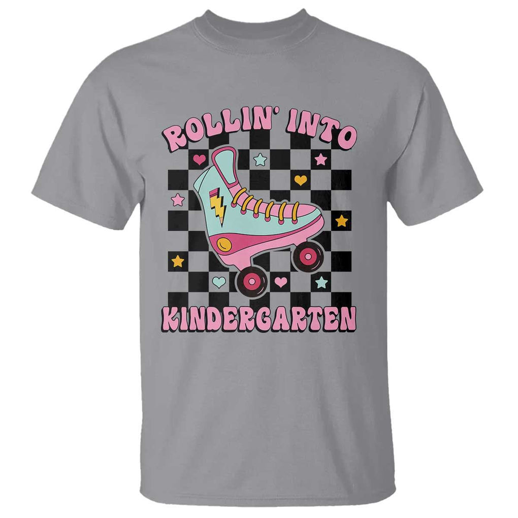 Rolling Into Kindergarten T Shirt Back To School Roller Skating Girl TS11 Sport Gray Print Your Wear