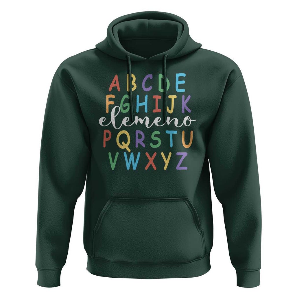 Funny ABC Elemeno Alphabet Hoodie Teacher Back To School TS11 Dark Forest Green Print Your Wear