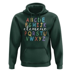 Funny ABC Elemeno Alphabet Hoodie Teacher Back To School TS11 Dark Forest Green Print Your Wear