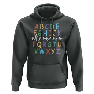 Funny ABC Elemeno Alphabet Hoodie Teacher Back To School TS11 Dark Heather Print Your Wear