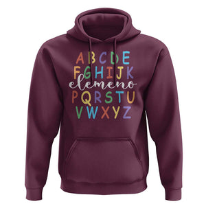 Funny ABC Elemeno Alphabet Hoodie Teacher Back To School TS11 Maroon Print Your Wear