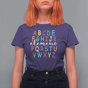 Funny ABC Elemeno Alphabet T Shirt For Women Teacher Back To School TS11 Purple Print Your Wear