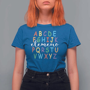 Funny ABC Elemeno Alphabet T Shirt For Women Teacher Back To School TS11 Royal Blue Print Your Wear