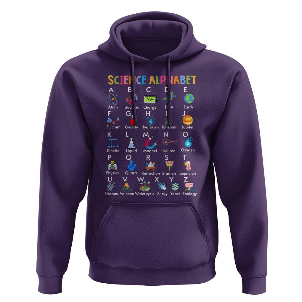 Science Hoodie Alphabet Physical Is All Around Us Teacher TS11 Purple Print Your Wear