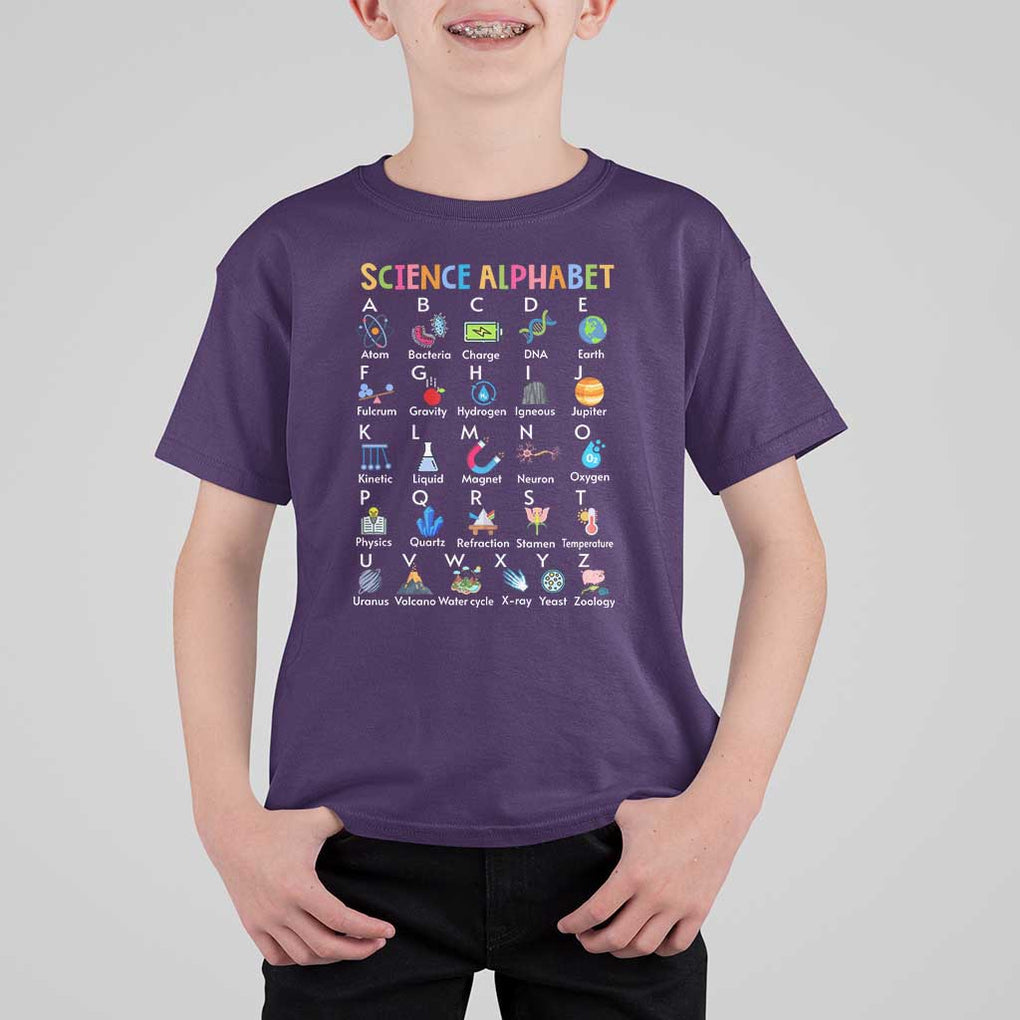 Science T Shirt For Kid Alphabet Physical Is All Around Us Teacher TS11 Purple Print Your Wear