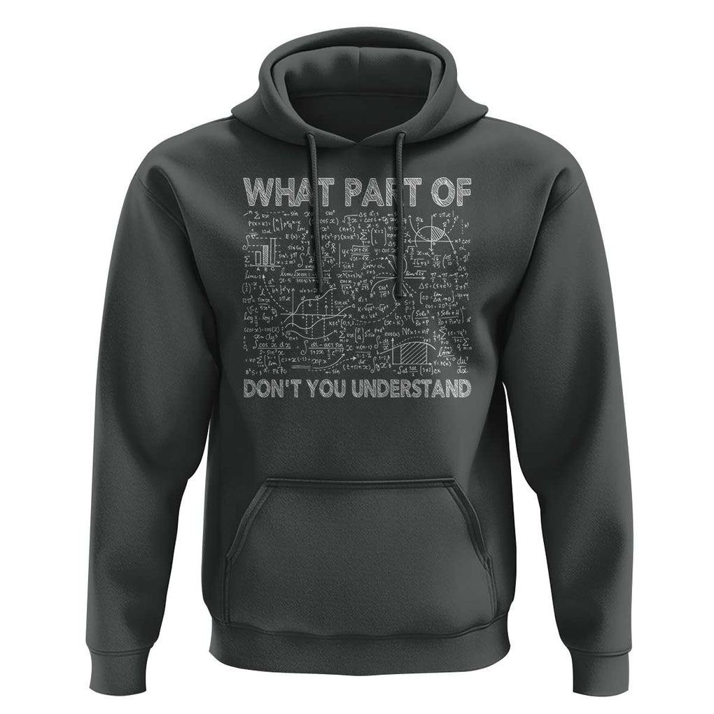 Funny Math Teacher Hoodie What Part Of Don't You Understand TS11 Dark Heather Print Your Wear