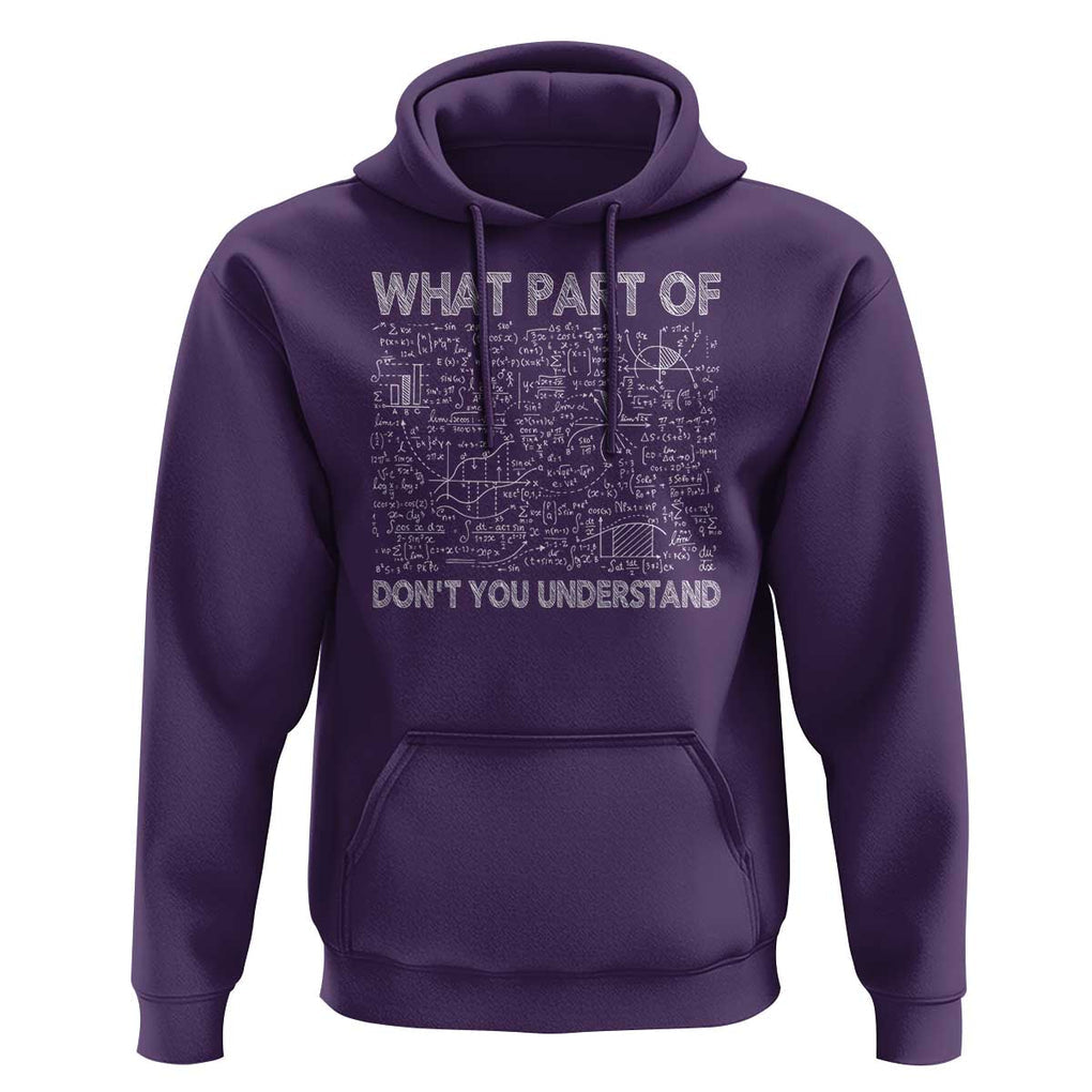 Funny Math Teacher Hoodie What Part Of Don't You Understand TS11 Purple Print Your Wear