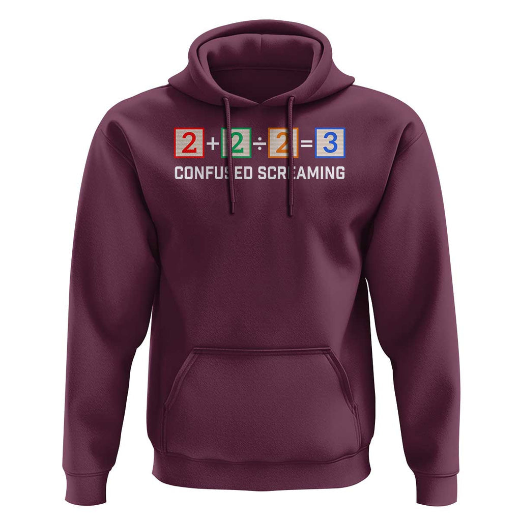 Funny Math Hoodie Addition Division Subtraction Equals Baby Block TS11 Maroon Print Your Wear
