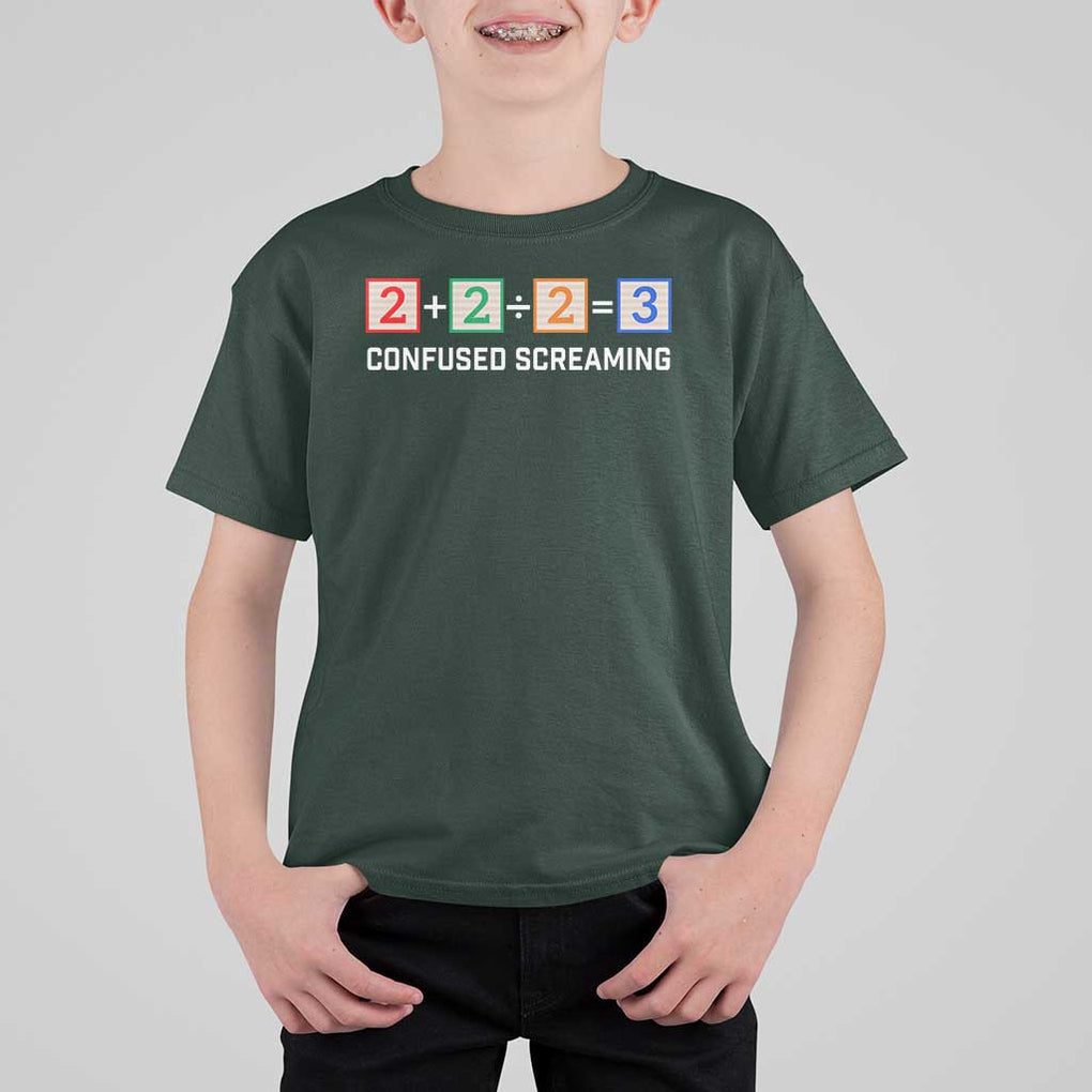 Funny Math T Shirt For Kid Addition Division Subtraction Equals Baby Block TS11 Dark Forest Green Print Your Wear