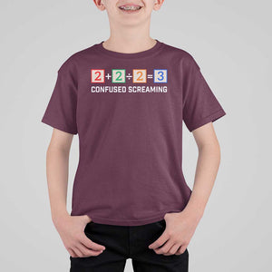 Funny Math T Shirt For Kid Addition Division Subtraction Equals Baby Block TS11 Maroon Print Your Wear