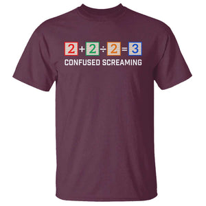 Funny Math T Shirt Addition Division Subtraction Equals Baby Block TS11 Maroon Print Your Wear