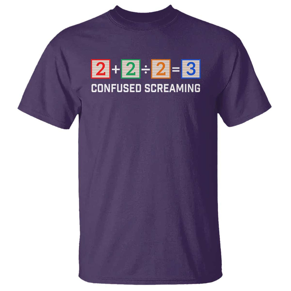 Funny Math T Shirt Addition Division Subtraction Equals Baby Block TS11 Purple Print Your Wear