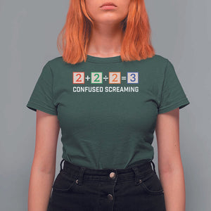 Funny Math T Shirt For Women Addition Division Subtraction Equals Baby Block TS11 Dark Forest Green Print Your Wear