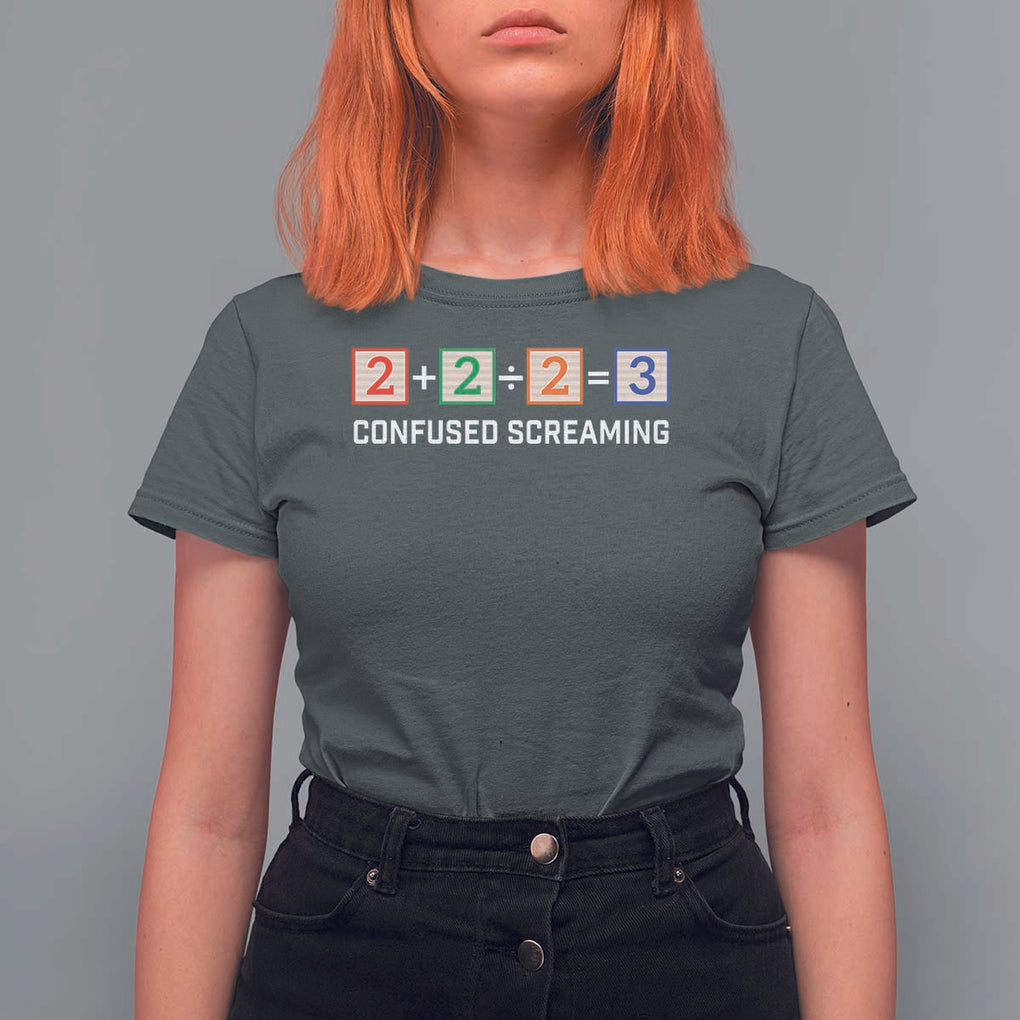 Funny Math T Shirt For Women Addition Division Subtraction Equals Baby Block TS11 Dark Heather Print Your Wear
