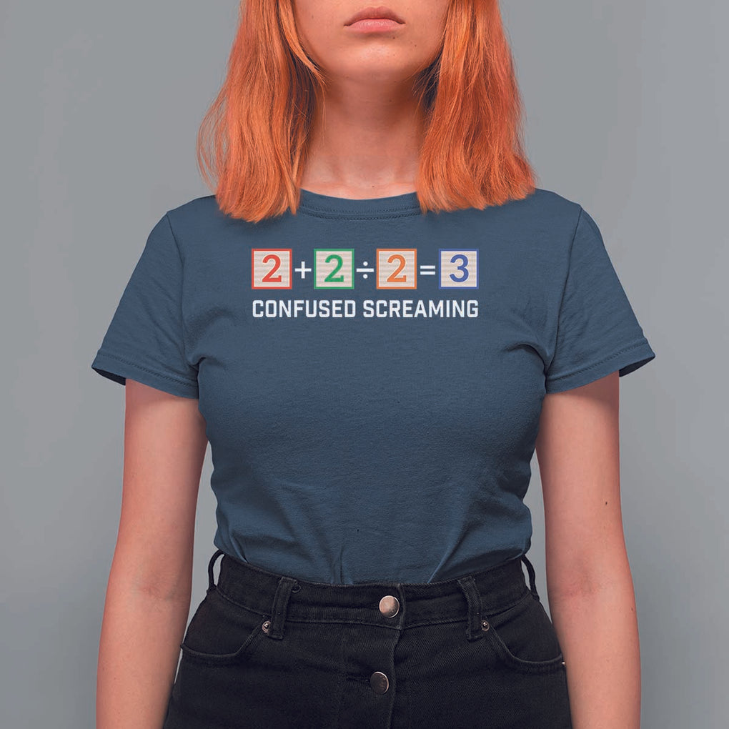 Funny Math T Shirt For Women Addition Division Subtraction Equals Baby Block TS11 Navy Print Your Wear