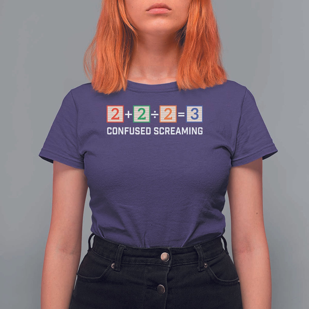 Funny Math T Shirt For Women Addition Division Subtraction Equals Baby Block TS11 Purple Print Your Wear