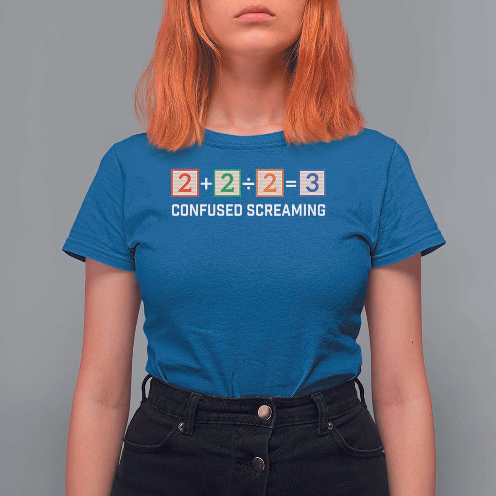 Funny Math T Shirt For Women Addition Division Subtraction Equals Baby Block TS11 Royal Blue Print Your Wear