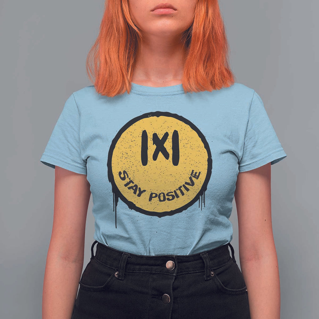 Funny Math Teacher T Shirt For Women Stay Positive Back To School Absolute Value TS11 Light Blue Print Your Wear