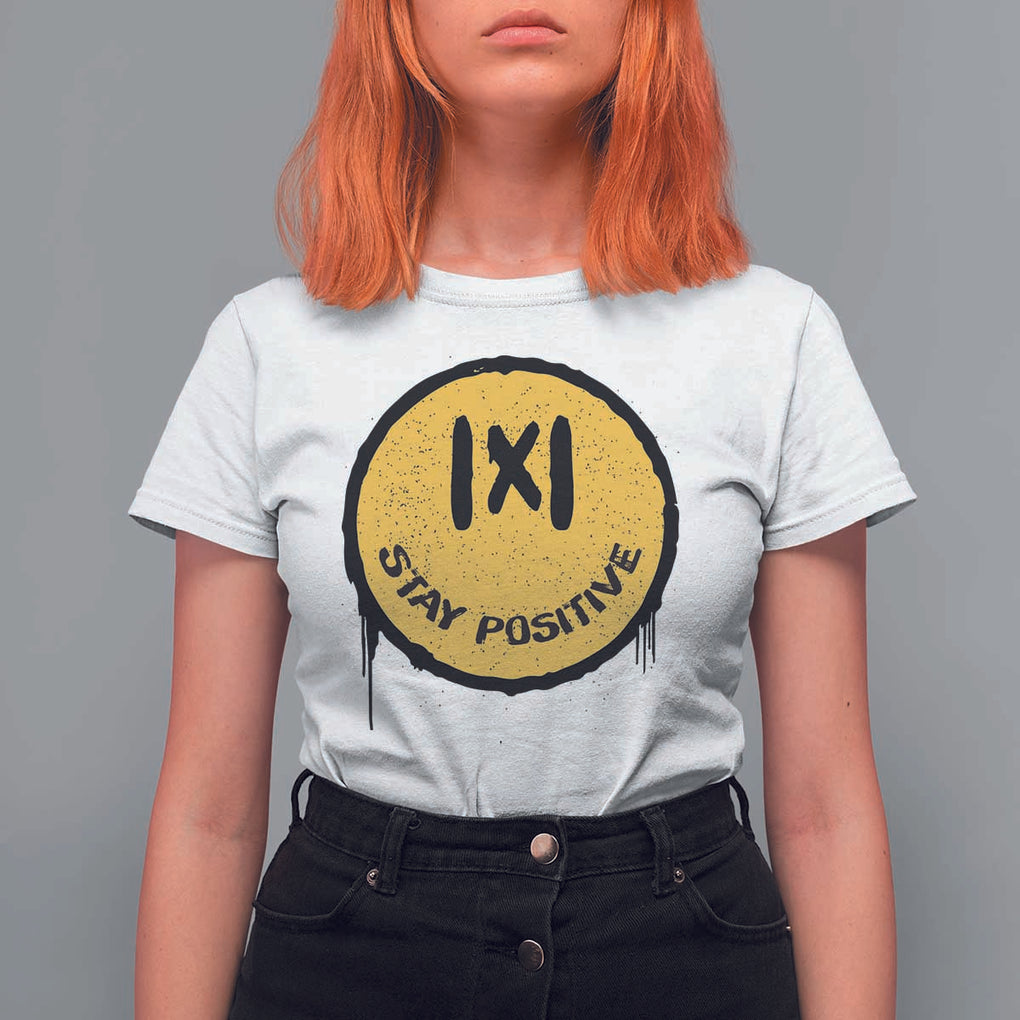 Funny Math Teacher T Shirt For Women Stay Positive Back To School Absolute Value TS11 White Print Your Wear