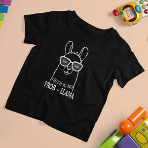 Funny Math Llama T Shirt For Kid Math Is No Problem Back To School TS11 Black Print Your Wear