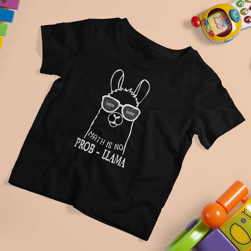Funny Math Llama T Shirt For Kid Math Is No Problem Back To School TS11 Black Print Your Wear