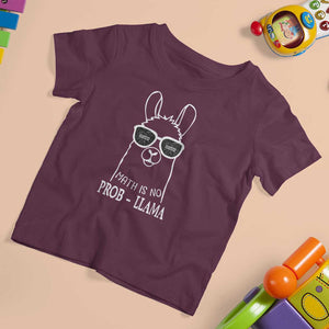 Funny Math Llama T Shirt For Kid Math Is No Problem Back To School TS11 Maroon Print Your Wear