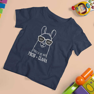 Funny Math Llama T Shirt For Kid Math Is No Problem Back To School TS11 Navy Print Your Wear