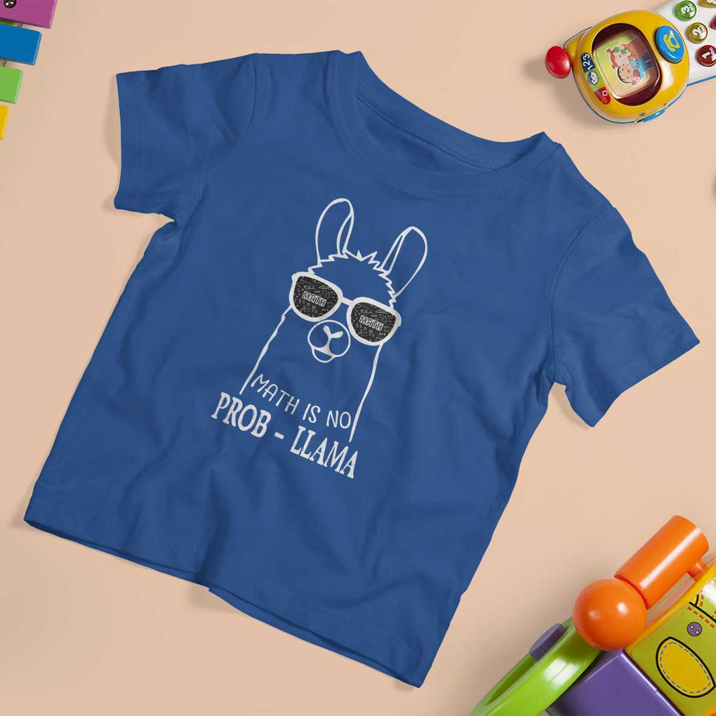 Funny Math Llama T Shirt For Kid Math Is No Problem Back To School TS11 Royal Blue Print Your Wear