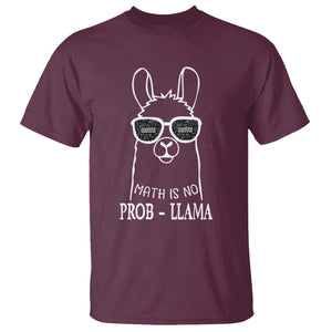 Funny Math Llama T Shirt Math Is No Problem Back To School TS11 Maroon Print Your Wear