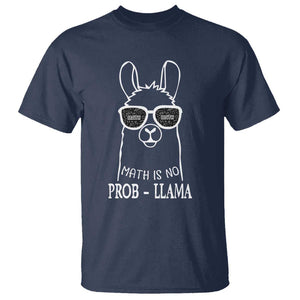 Funny Math Llama T Shirt Math Is No Problem Back To School TS11 Navy Print Your Wear